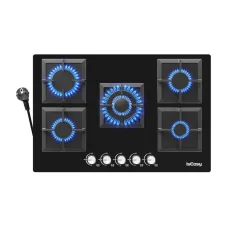 IsEasy MGBG-775S2 päťzónová štvorcová sklenená plynová varná doska.