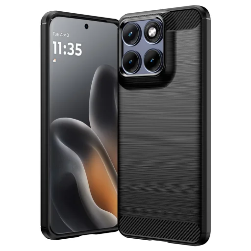 Techsuit - Carbon Silicone - Motorola Edge 70 Fusion - Čierne puzdro - 1