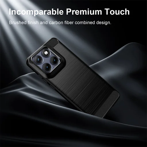 Techsuit - Carbon Silicone - Motorola Edge 70 Fusion - Čierne puzdro - 4