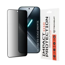 Techsuit - 111D Privacy Full Glue - Xiaomi Poco X8 Pro - Čierne ochranné tvrdené sklo