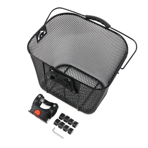 Wozinsky WKM-MM kovový košík na bicykel na riadidlá - čierny - 2