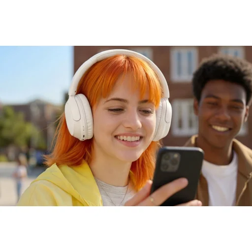 QCY H2S Lite biele bezdrôtové Bluetooth slúchadlá - 10