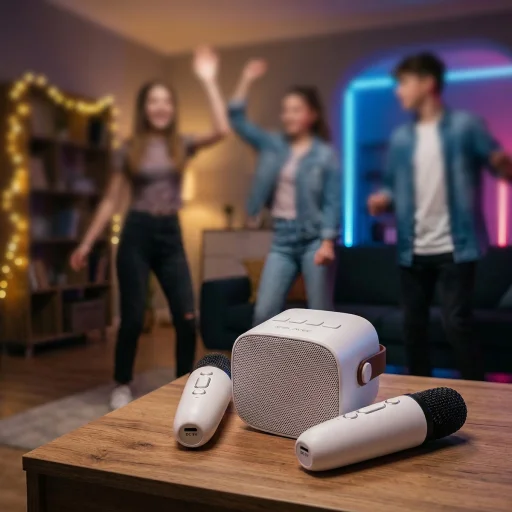 Blavec Prenosný Bluetooth Reproduktor WS-07 Karaoke Party - 5W s dvoma mikrofónmi (WS07-2MW) biely - 6