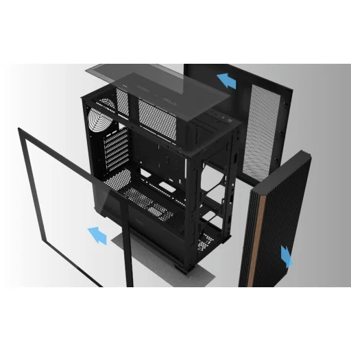 Darkflash DS900WS ATX számítógépház ventilátorok nélkül (Fekete) - 9