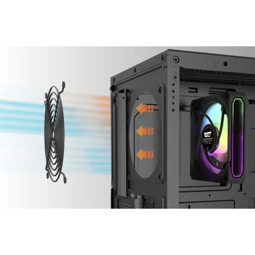 Darkflash DS900WS ATX számítógépház ventilátorok nélkül (Fekete) - 13