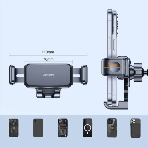 Joyroom JR-ZS283 Držiak na telefón do auta do mriežky ventilácie - čierny - 6