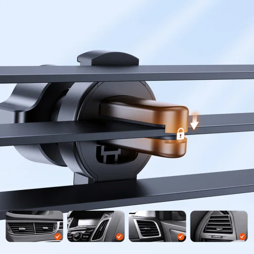 Joyroom JR-ZS283 Držiak na telefón do auta do mriežky ventilácie - čierny - 7