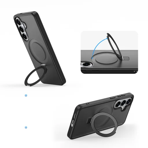 Dux Ducis Yind puzdro pre Samsung Galaxy S26 so stojanom, kompatibilné s MagSafe - čierne - 10