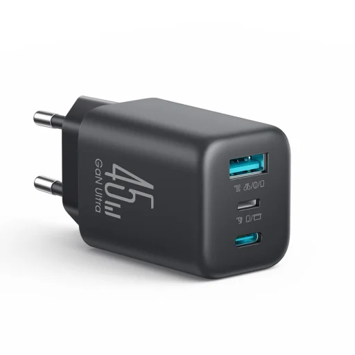 Joyroom JR-TO1 GaN 45 USB-C Lightning USB-A sieťový nabíjací adaptér - čierny - 3