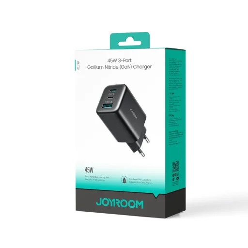 Joyroom JR-TO1 GaN 45 USB-C Lightning USB-A sieťový nabíjací adaptér - čierny - 7