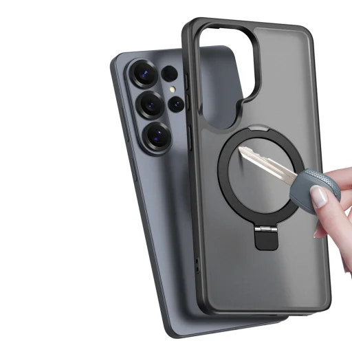 Dux Ducis Yind tok Samsung Galaxy S26 Ultra készülékhez állvánnyal, MagSafe kompatibilis - Fekete - 7