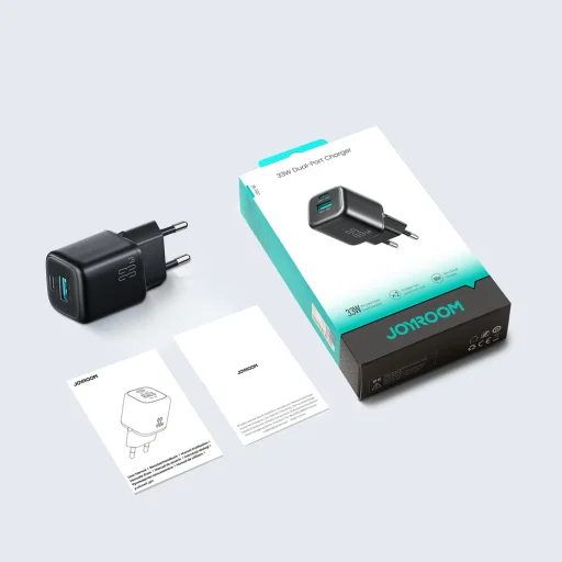 Joyroom JR-TG7 33W USB-A + USB-C sieťová nabíjačka s 60W USB-C - USB-C 1m káblom - čierna - 9