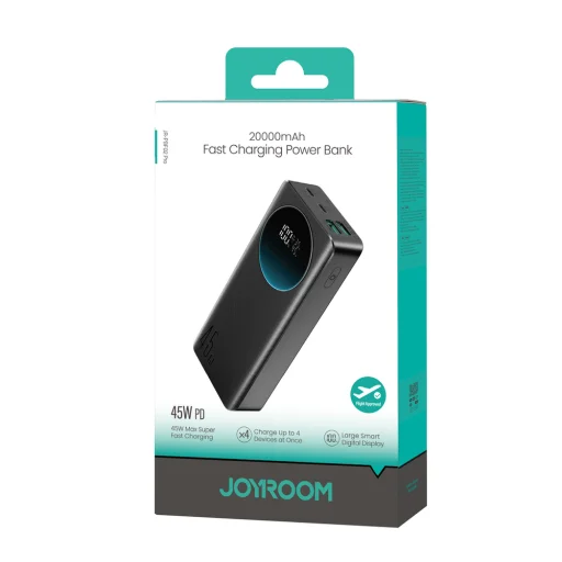Joyroom JR-PBF02 Pro 20000 mAh 45 W powerbanka s digitálnym displejom 2x USB-A 2x USB-C - čierna - 7