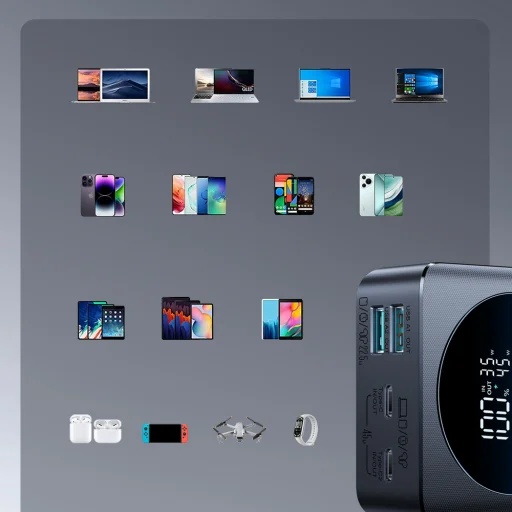 Joyroom JR-PBF02 Pro 20000 mAh 45 W powerbanka s digitálnym displejom 2x USB-A 2x USB-C - čierna - 8