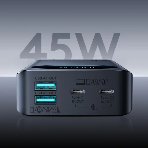 Joyroom JR-PBF02 Pro 20000 mAh 45 W powerbanka s digitálnym displejom 2x USB-A 2x USB-C - čierna - 11