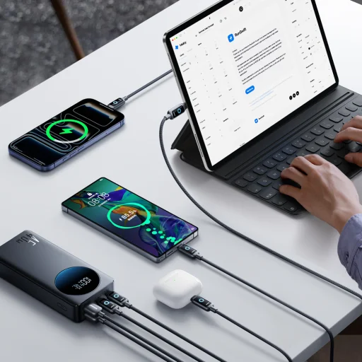 Joyroom JR-PBF02 Pro 20000 mAh 45 W powerbanka s digitálnym displejom 2x USB-A 2x USB-C - čierna - 12