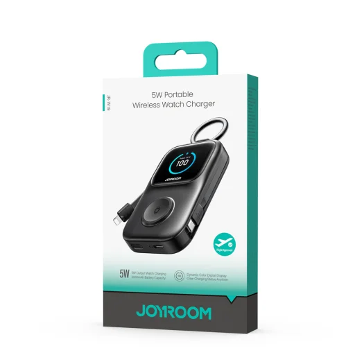 Joyroom JR-W19 5 W prenosná externá batéria s bezdrôtovou nabíjačkou na hodinky 5000 mAh čierna - 7