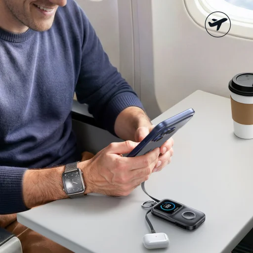 Joyroom JR-W19 5 W prenosná externá batéria s bezdrôtovou nabíjačkou na hodinky 5000 mAh čierna - 13