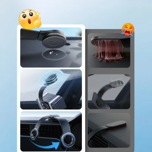 Joyroom JR-ZS518 Ohýbateľný magnetický držiak na telefón - čierny - 9