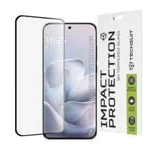 Techsuit - 111D Celoplošné pokrytie / Celoplošné lepenie / 3D zaoblený displej - Motorola Edge 70 Fusion - Čierne tvrdené sklo