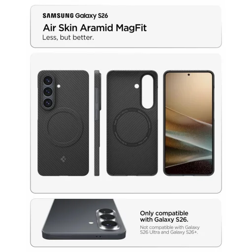 Samsung Galaxy S26 Spigen AirSkin Aramid Mag MagSafe čierne puzdro - 11