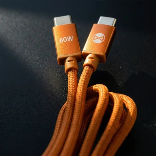 Forever Saffron USB-C - USB-C kábel 1,0 m 60W oranžový - 4
