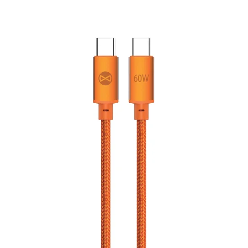 Forever Saffron USB-C - USB-C kábel 1,0 m 60W oranžový - 1