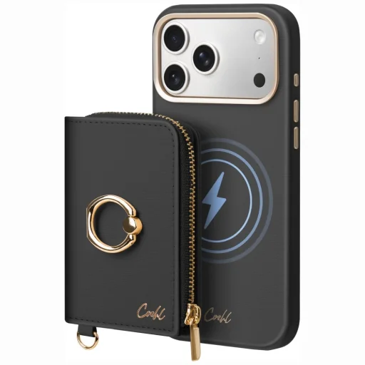 UNIQ Coehl Mirelle magnetický set peňaženky + pútko na ruku čierny - 3