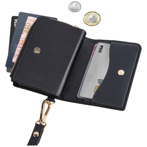 UNIQ Coehl Mirelle magnetický set peňaženky + pútko na ruku čierny - 4