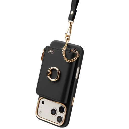 UNIQ Coehl Mirelle magnetický set peňaženky + pútko na ruku čierny - 2