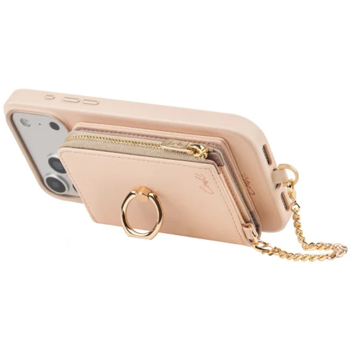 UNIQ Coehl Mirelle magnetický set peňaženky + pútko na ruku, ružový - 6