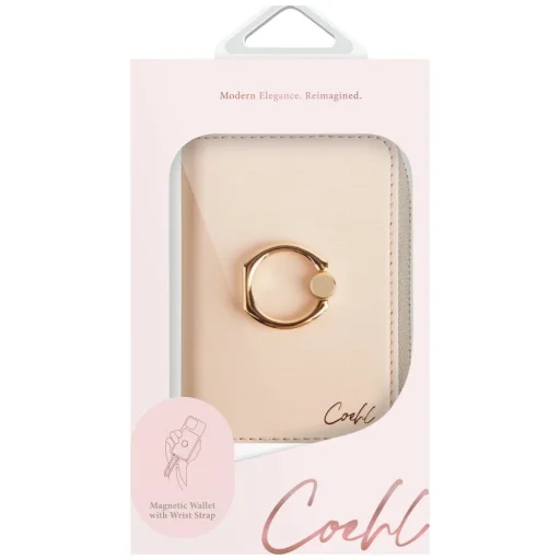 UNIQ Coehl Mirelle magnetický set peňaženky + pútko na ruku, ružový - 7