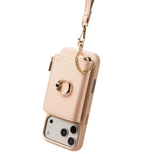 UNIQ Coehl Mirelle magnetický set peňaženky + pútko na ruku, ružový - 2