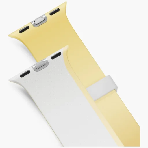 Apple Watch 42/41/40 mm UNIQ Revix IV Premium obojstranný magnetický remienok bielo-žltý - 3