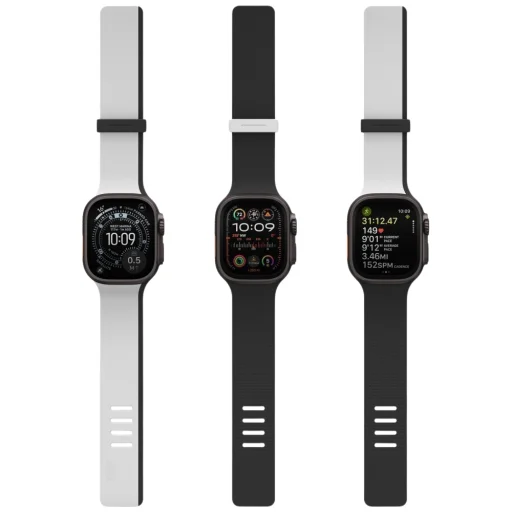 Apple Watch 42/44/45/46/49mm remienok UNIQ Revix IV Prémiový obojstranný magnetický sivo-čierny - 4