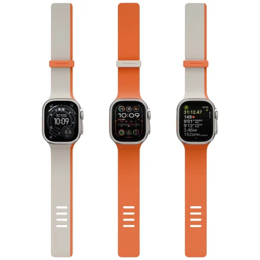 Remienok pre Apple Watch 42/44/45/46/49 mm UNIQ Revix IV Premium obojstranný magnetický sivo-oranžový - 4