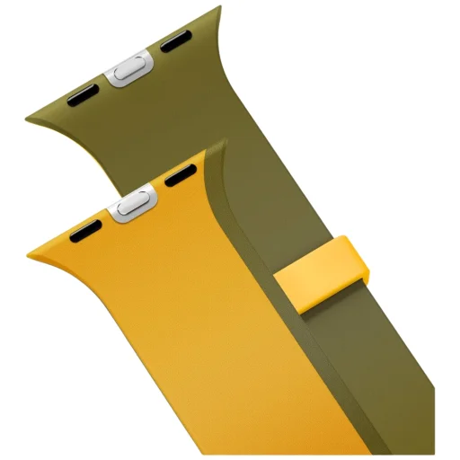 Apple Watch 42/44/45/46/49mm UNIQ Revix IV Premium obojstranný magnetický remienok žlto-zelený - 3