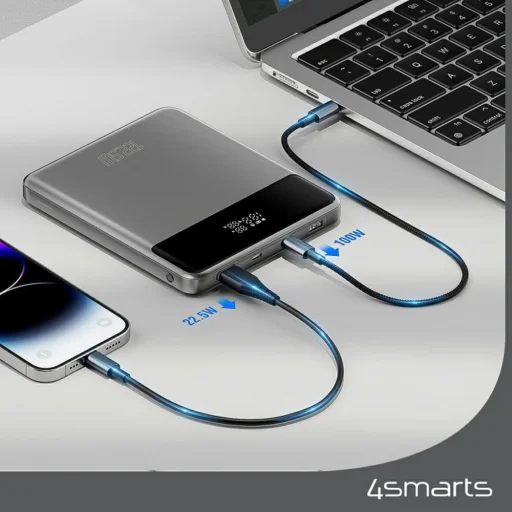 Power banka Enterprise Slim 20000mAh 122.5W, vesmírne sivá - 3
