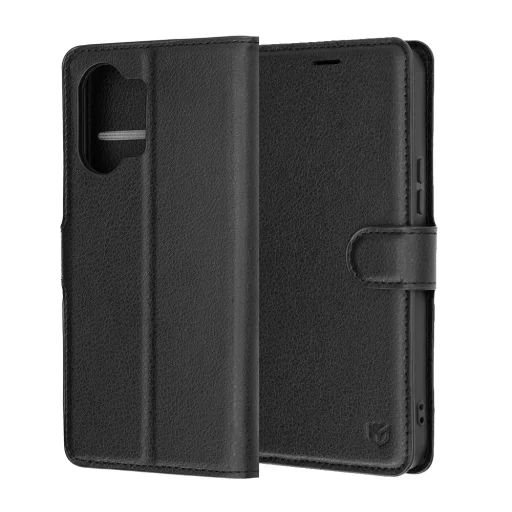 Techsuit - Kožené flipové puzdro - Xiaomi Poco X8 Pro Max - Čierne puzdro - 11