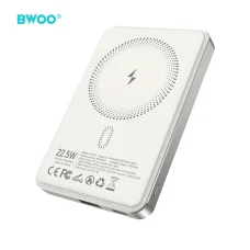 BWOO P82 BO 10000 mAh 15 W bezdrôtová powerbanka svetlosivá