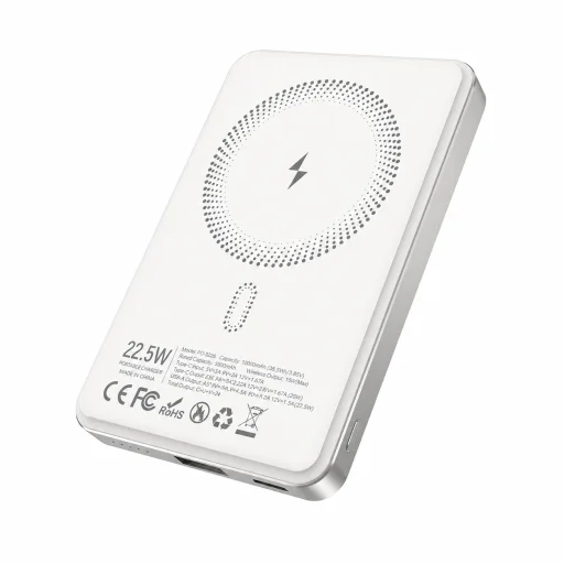 BWOO P82 BO 10000 mAh 15 W vezeték nélküli powerbank világosszürke - 1