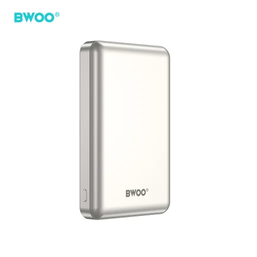 BWOO P82 BO 10000 mAh 15 W bezdrôtová powerbanka svetlosivá - 4