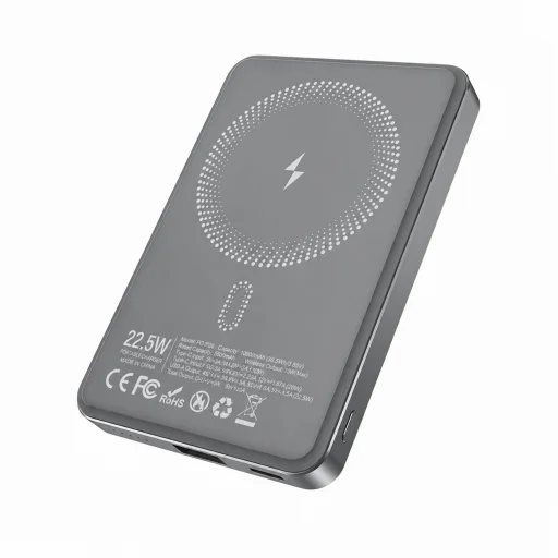 BWOO P82 BO 10000 mAh 15 W vezeték nélküli powerbank sötétszürke - 1