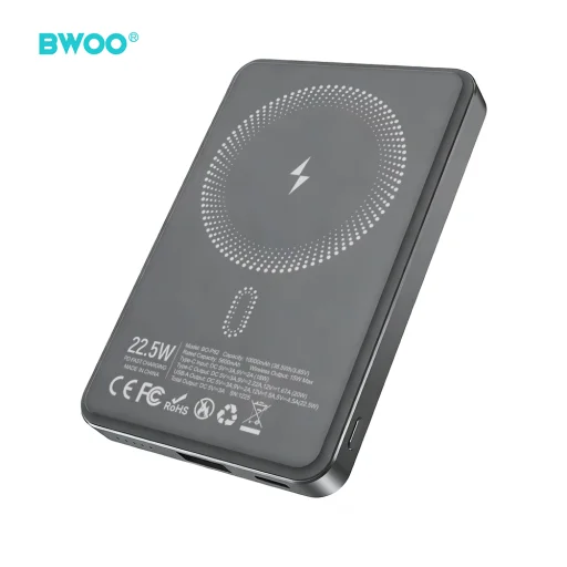 BWOO P82 BO 10000 mAh 15 W bezdrôtová powerbanka tmavosivá - 1