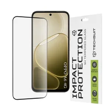 Techsuit - 111D Celoplošné pokrytie / Celolepené sklo - Oppo A6 4G - Čierne ochranné sklo