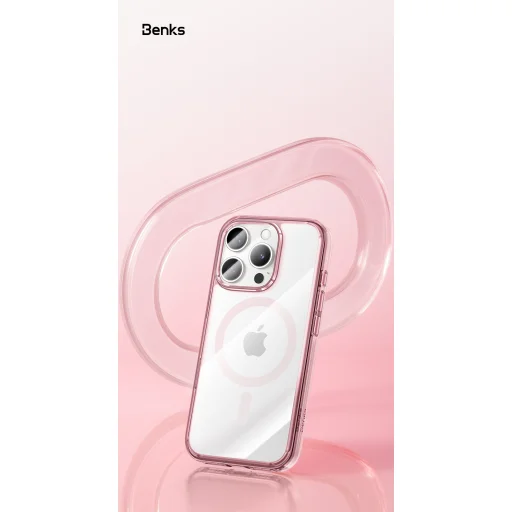 Benks Magnetic Lucent Pro puzdro pre iPhone 16 Pro ružové - 4