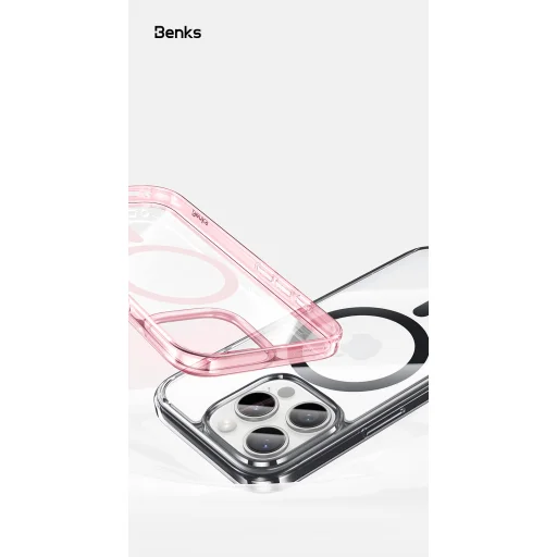 Benks Magnetic Lucent Pro puzdro pre iPhone 16 Pro ružové - 5