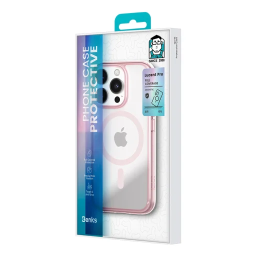 Benks Magnetic Lucent Pro puzdro pre iPhone 16 Pro ružové - 8