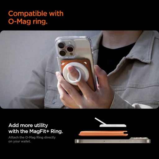 Spigen Valentinus MagFit+ MagSafe univerzálny magnetický držiak na karty metalický oranžový - 11