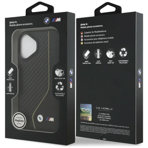 iPhone 17 BMW M Carbon Line & Logo MagSafe čierno-žltý kryt - 8